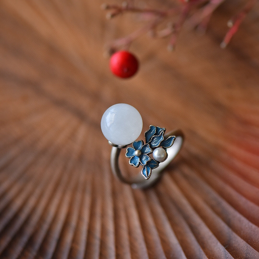 Wholesale Preserved Flower Flower Imitation Natural Hetian Jade Necklaces Set